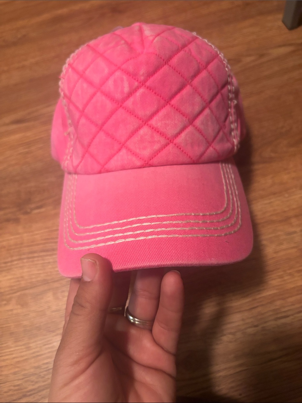 Quilted Pink Baseball Cap - Women